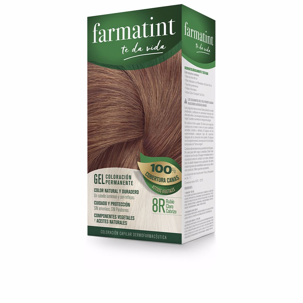 FARMATINT GEL coloração permanente #8r-loiro cobre claro 5 u
