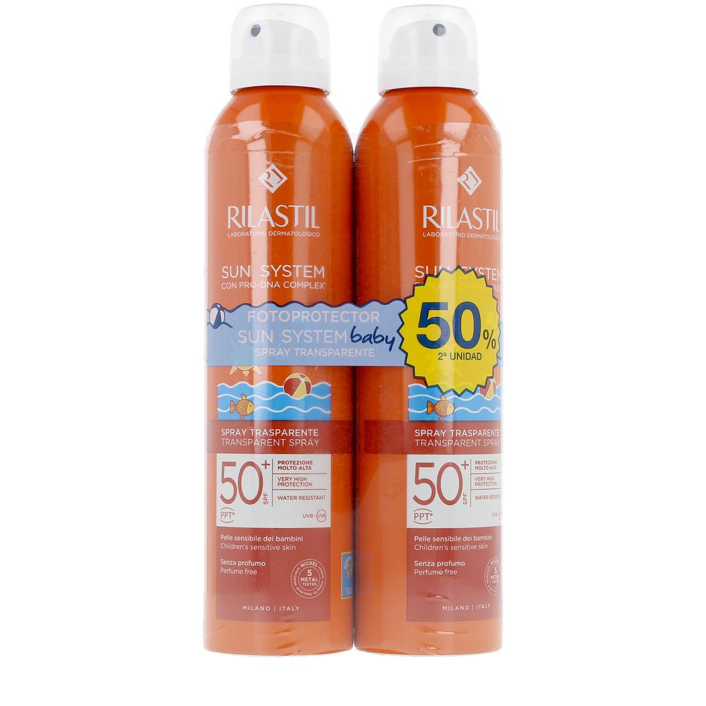 SUN SYSTEM FPS50+ BABY spray transparente embalagem 2 x 200 ml
