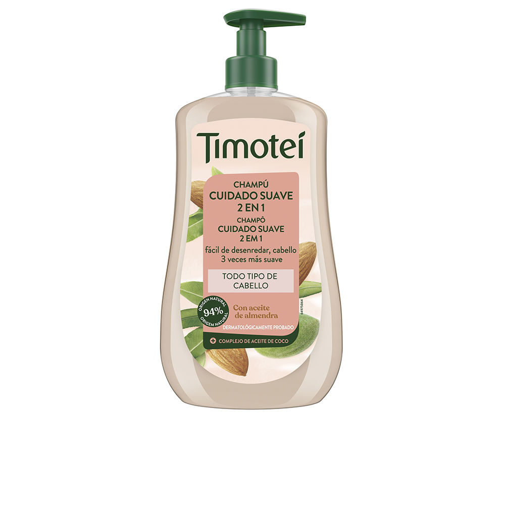 Shampoo TIMOTEI Gentle Care 2 em 1 com óleo de amêndoa e coco para todos os tipos de cabelo 600 ml