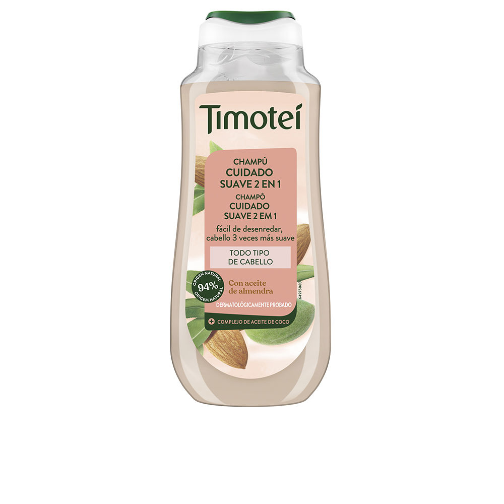 Shampoo TIMOTEI Gentle Care 2 em 1 com óleo de amêndoa e coco para todos os tipos de cabelo 300 ml