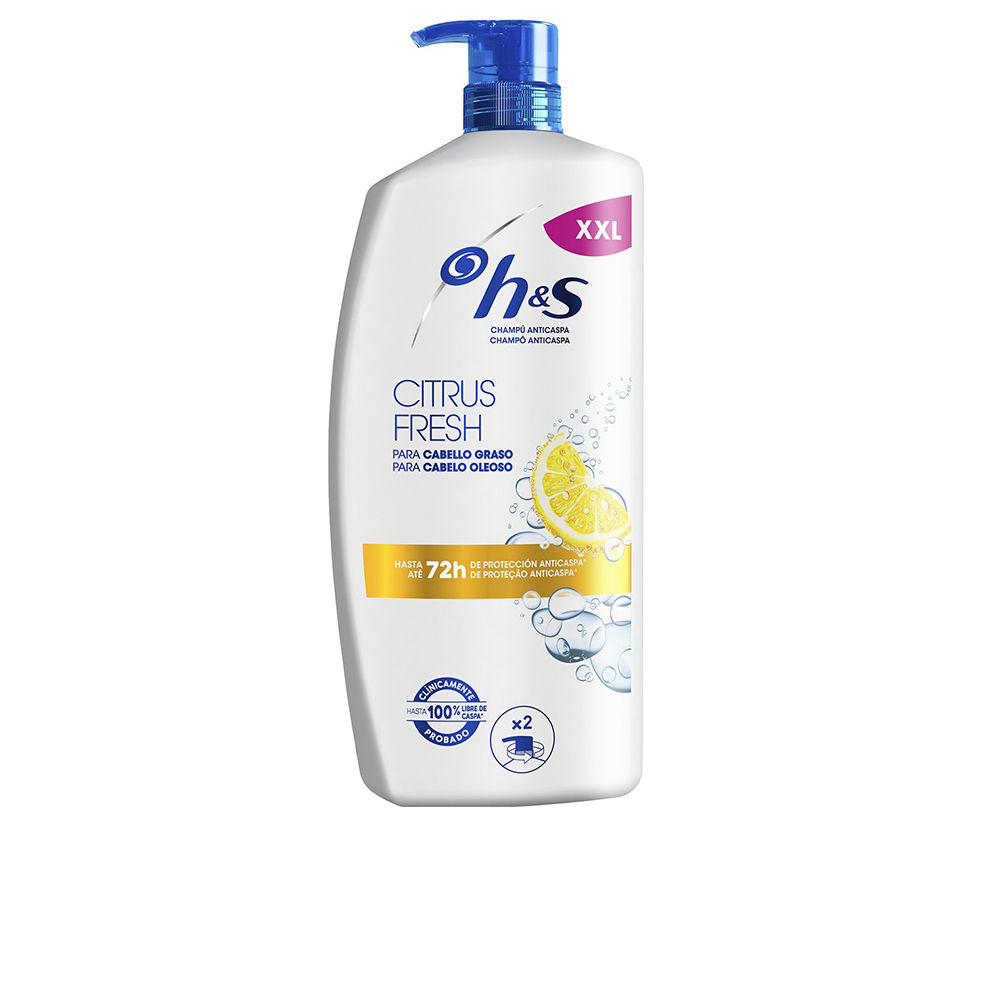Shampoo anticaspa H&S CITRUS FRESH para cabelos oleosos, dispensador de 1000 ml