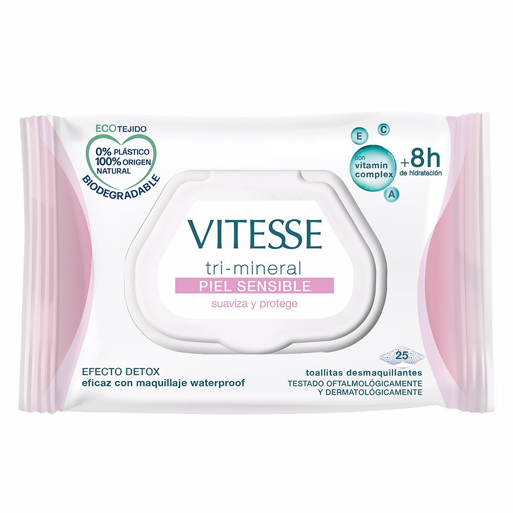Lenços demaquilantes TRI-MINERAL SENSITIVE SKIN 25 unidades