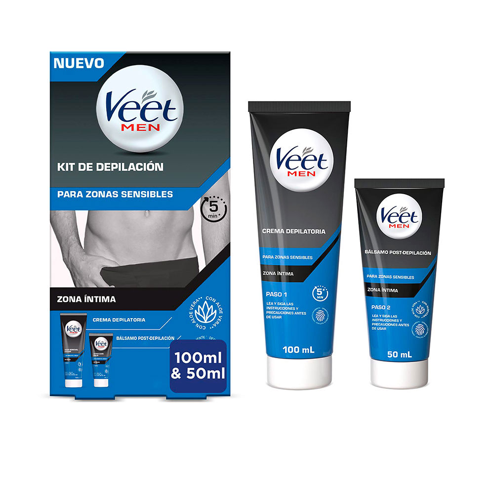 VEET MEN KIT DE REMOÇÃO DE CABELO EM 2 PASSOS áreas sensíveis 150 ml