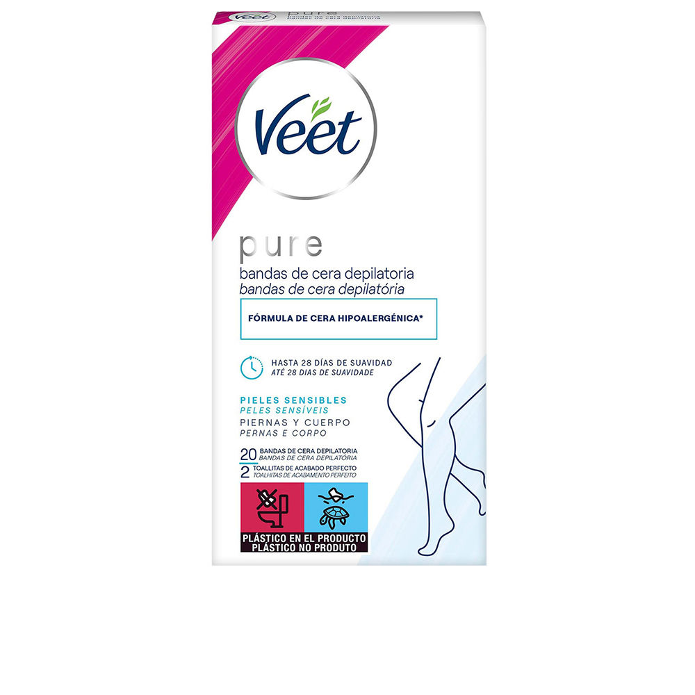 PURE WAX STRIPES pele sensível ao corpo 20 u