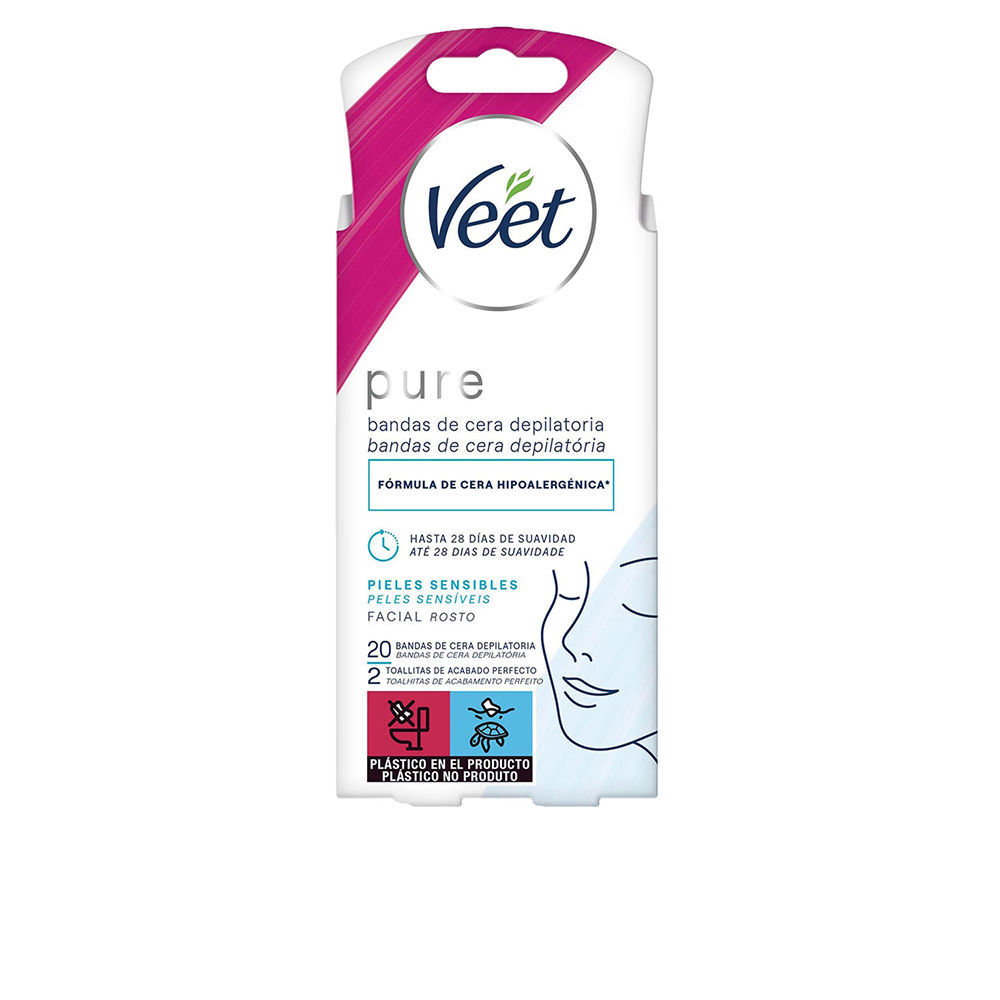 PURE WAX BANDS pele sensível facial 20 u
