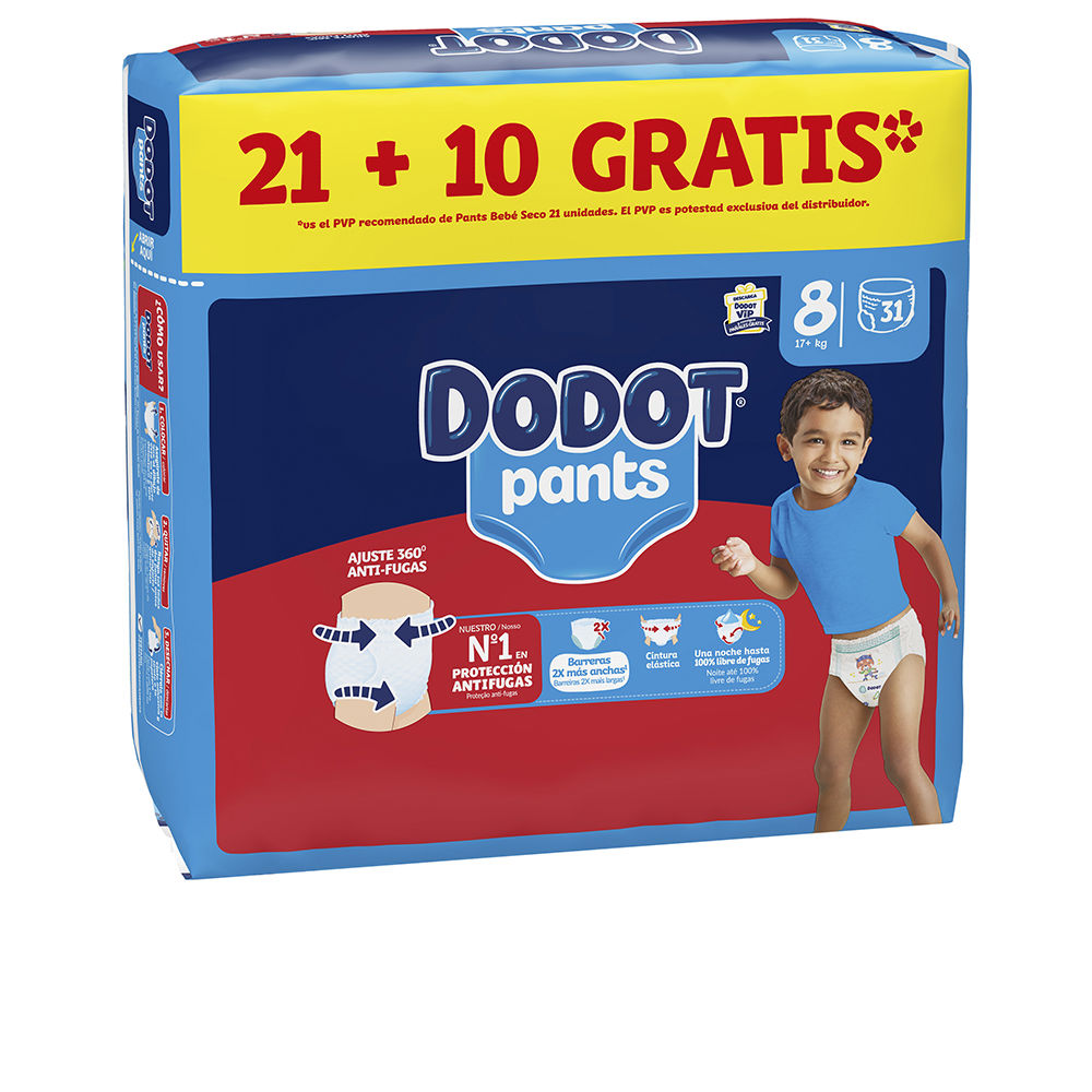 Calcinha fralda DODOT PANTS tamanho 8 +17 kg 31 u
