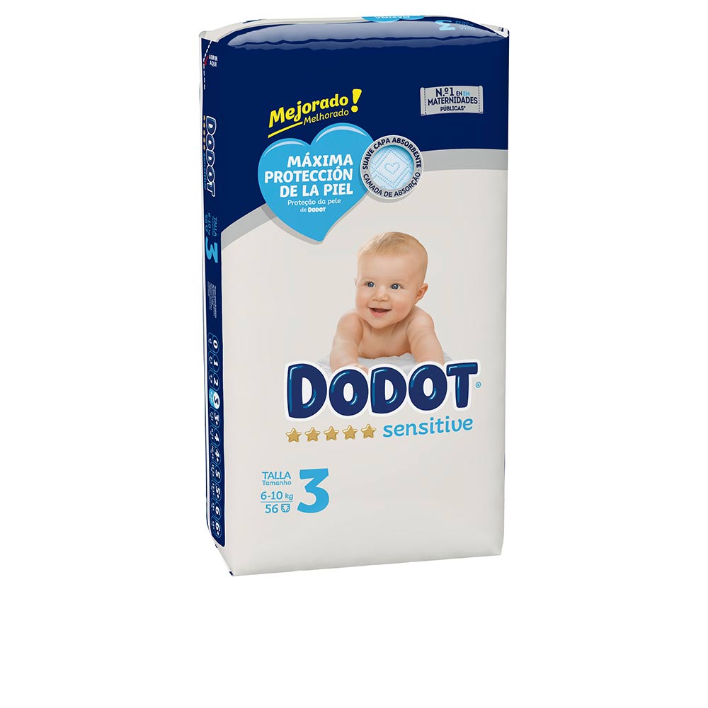 Fraldas DODOT SENSITIVE tamanho 3 6-10 kg 56 ud