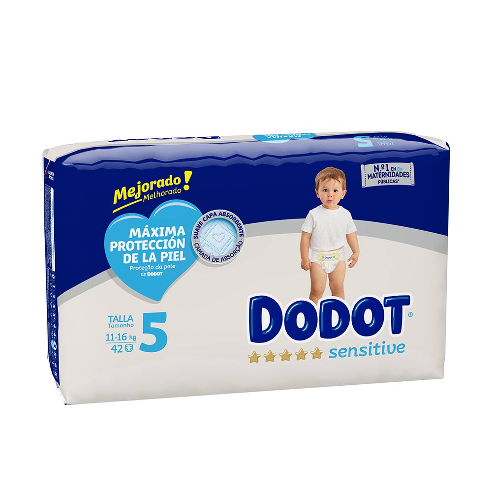 Fraldas DODOT SENSITIVE tamanho 5 11-16 kg 42 ud