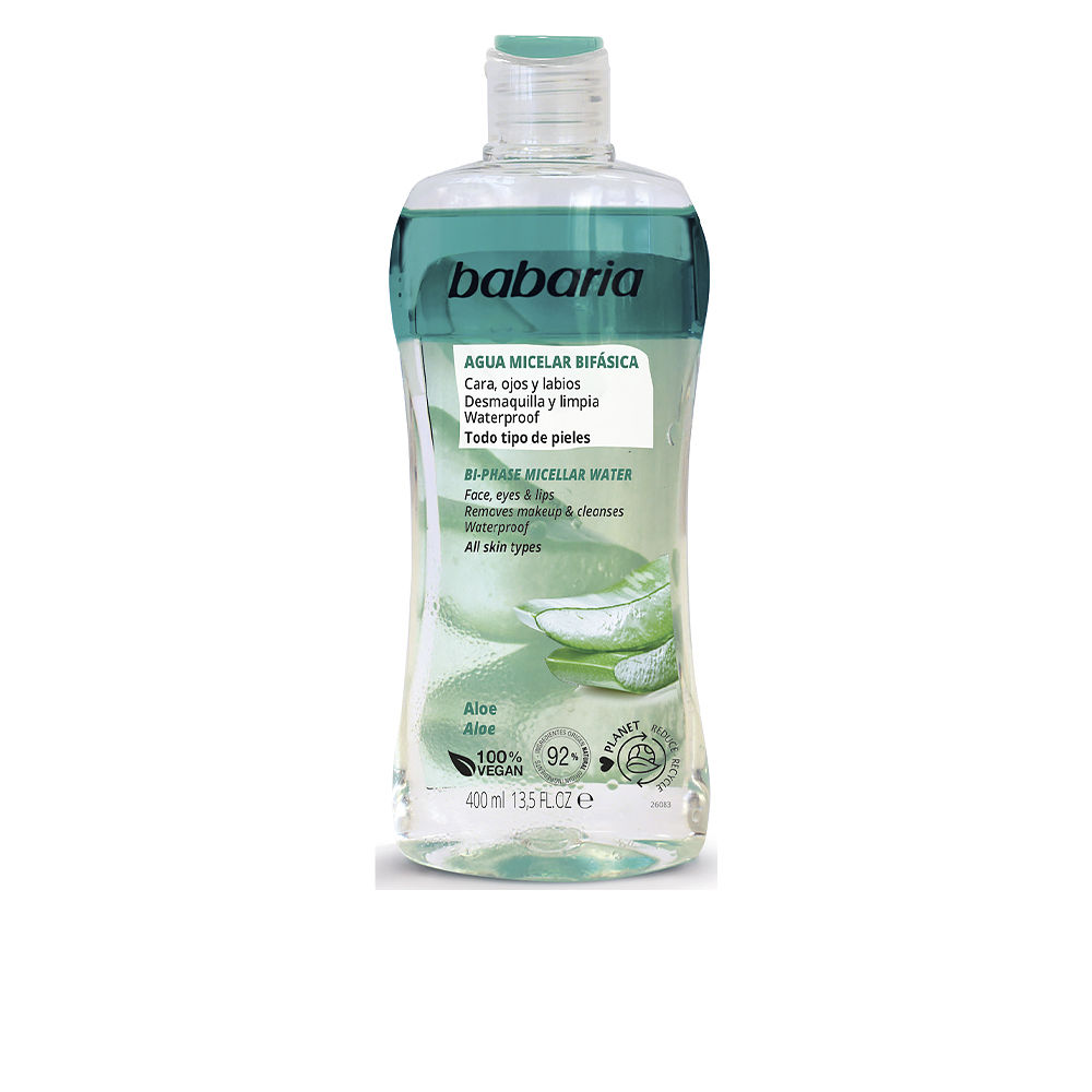 REMOVEDOR DE MAQUIAGEM BIFÁSICO água micelar de aloe vera 400 ml