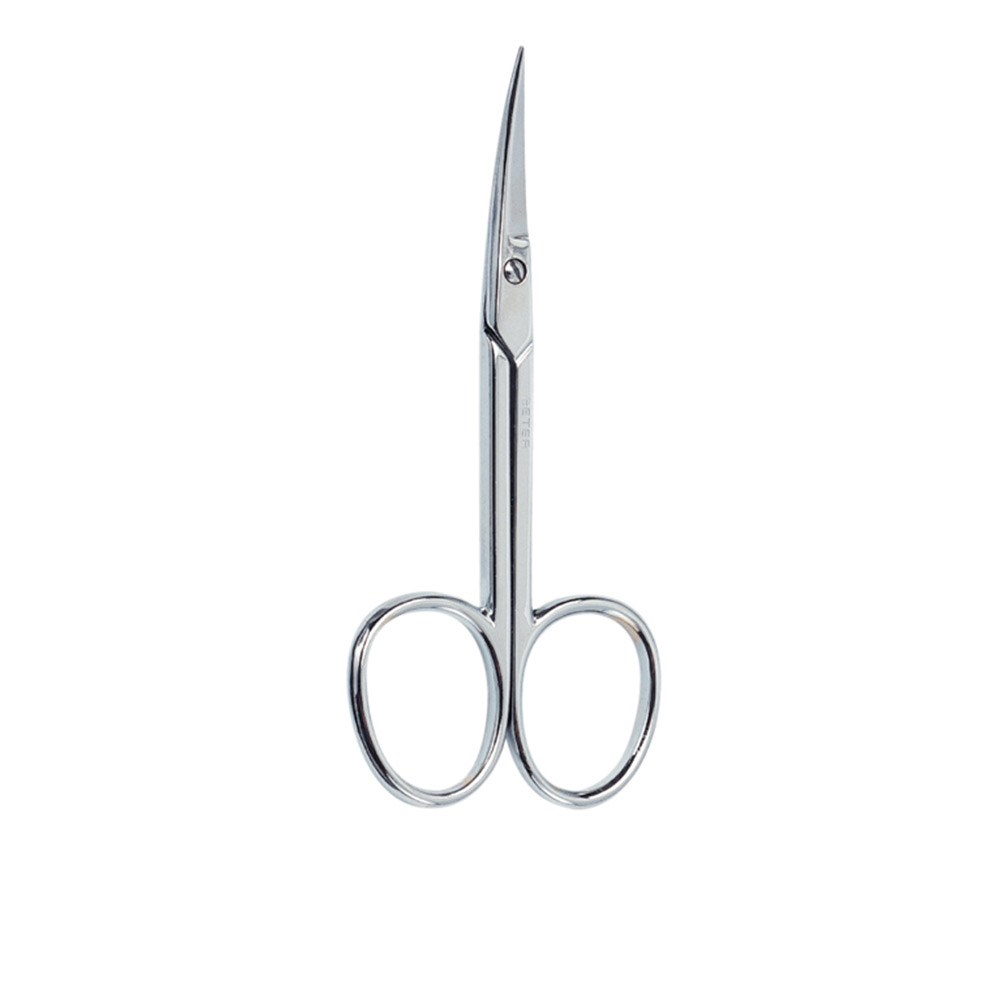 Tesoura de manicure curva cromada, 1 peça