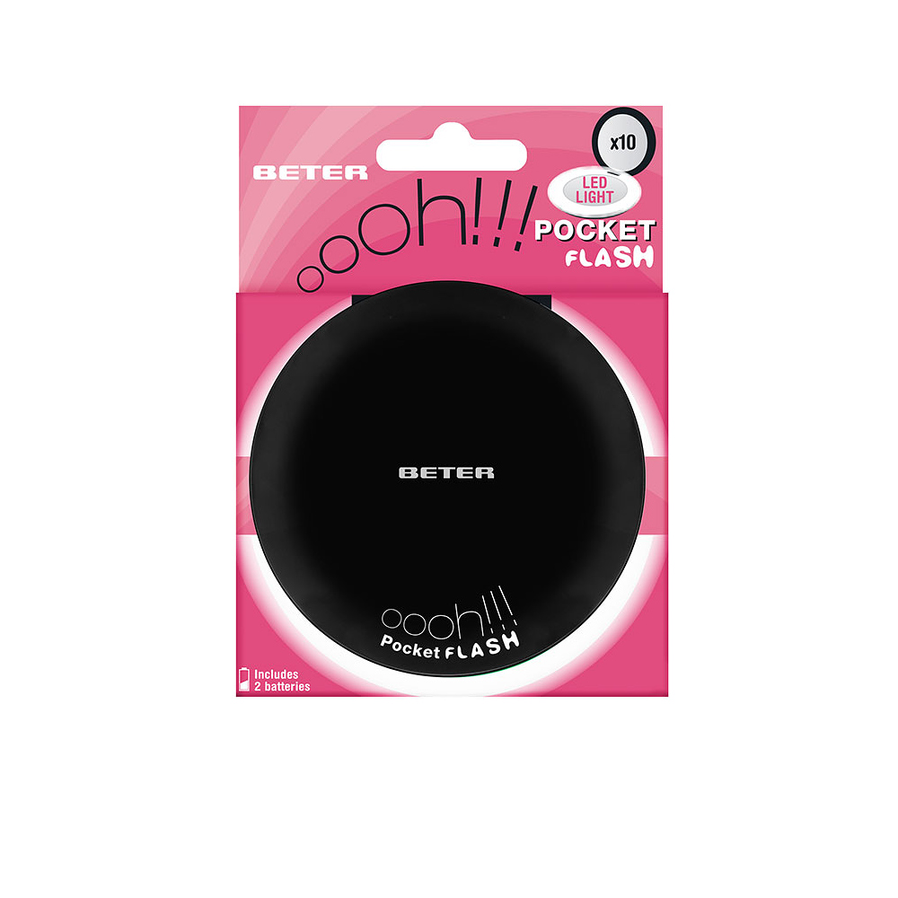 ESPELHO AH! flash de bolso com luz e ampliação x10 #preto 1 u