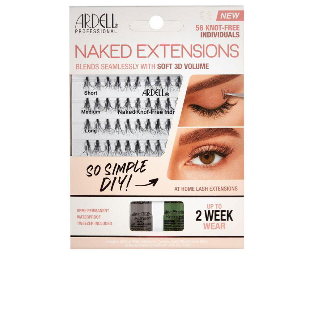 ARDELL NAKED EXTENSIONS SOFT 3D VOLUME x 56 mechas individuais sem nós #preto 1 unidade