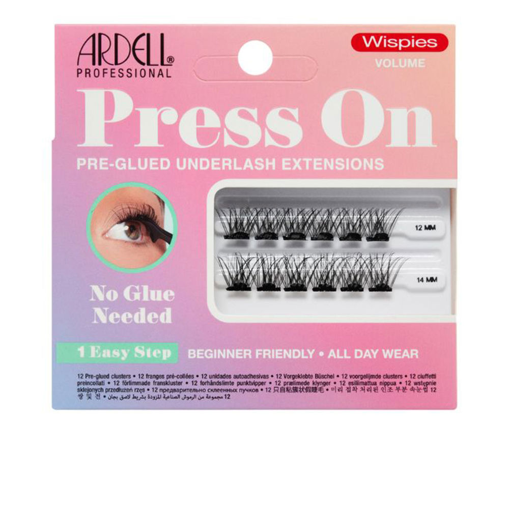 Extensões de cílios postiços pré-coladas ARDELL PRESS ON #wispies volume 12 u