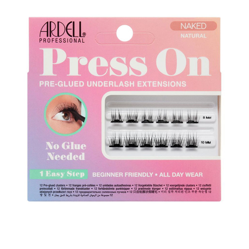 Extensões de cílios postiços pré-coladas ARDELL PRESS ON #naked natural 12 u