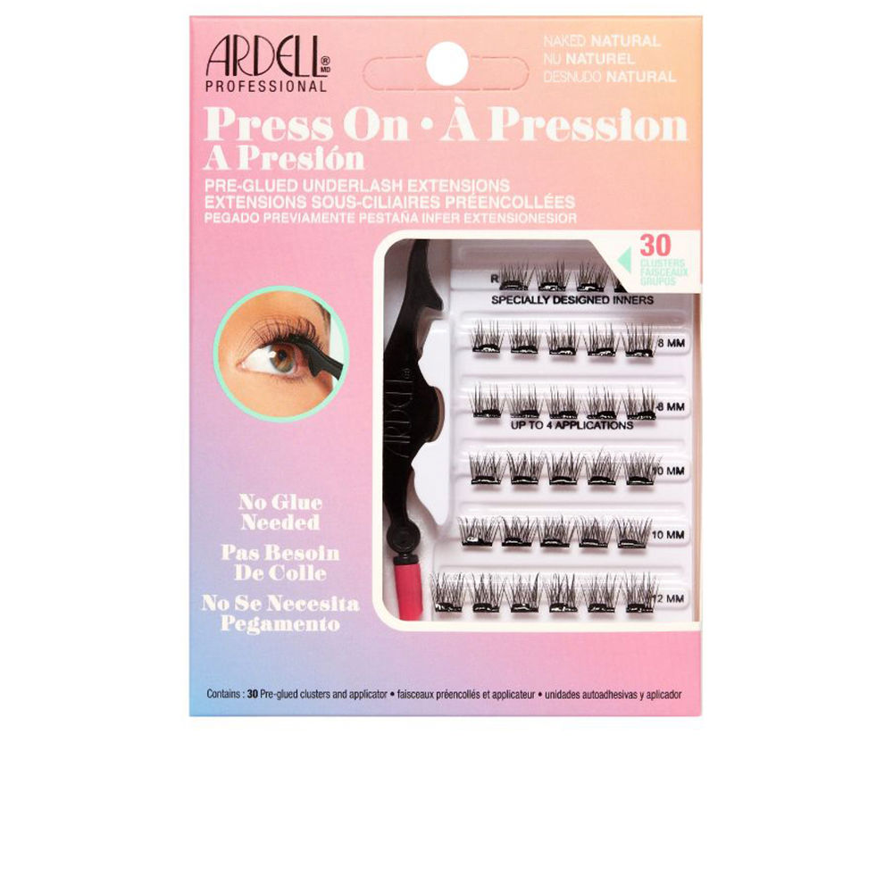 Extensões de cílios postiços pré-coladas ARDELL PRESS ON #naked natural 30 u