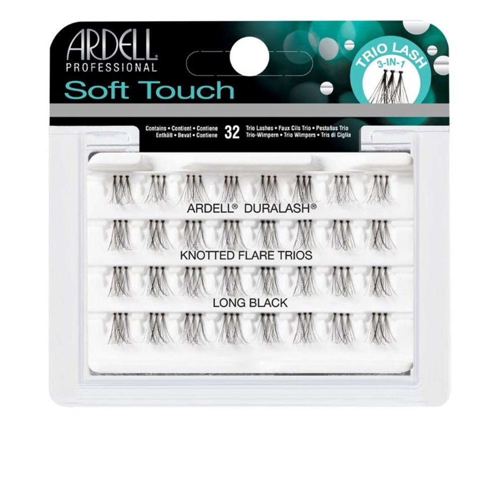 ARDELL LASH TRIOS cílios postiços com nó, toque suave #longos pretos 32 u