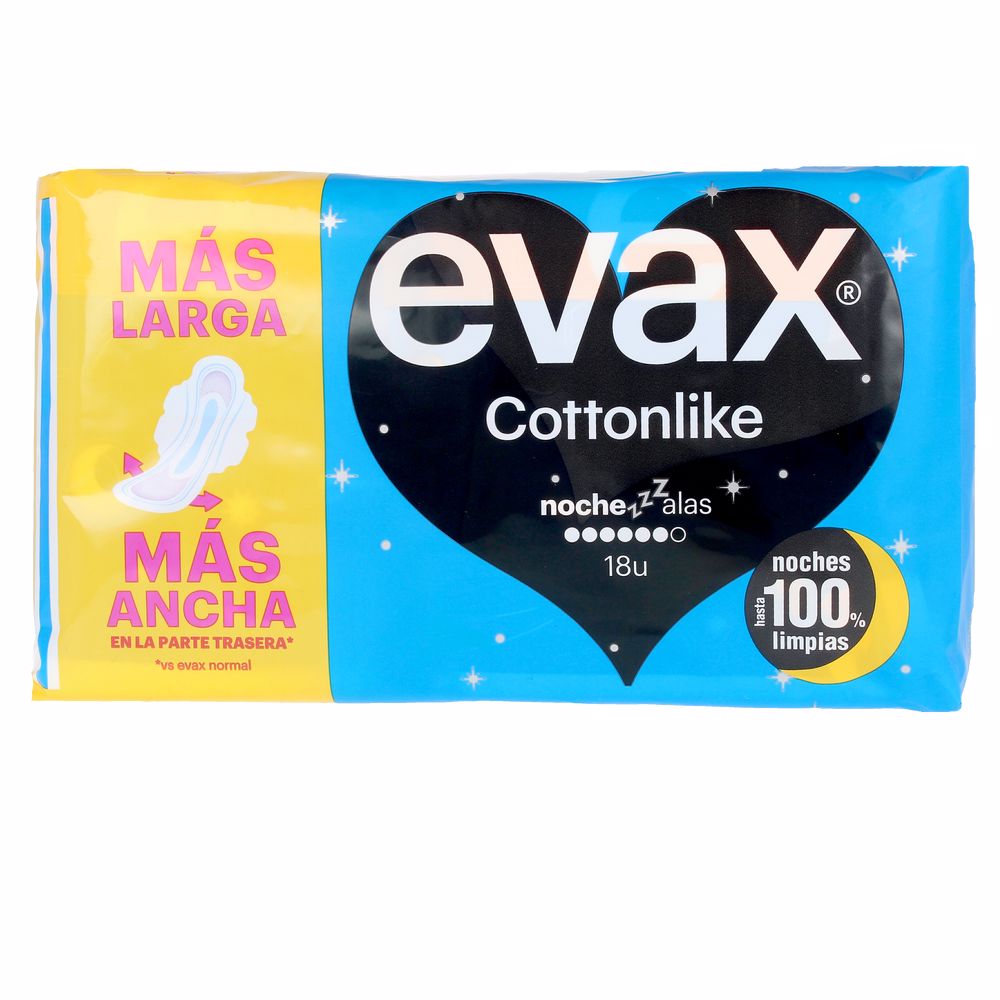 Absorventes noturnos EVAX COTTONLIKE com abas 18 unidades