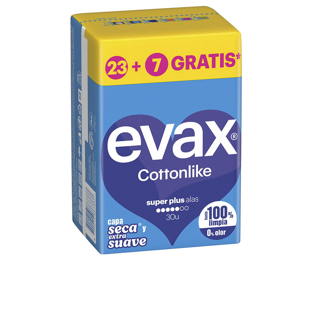 Almofadas EVAX COTTONLIKE super plus wings 30 unidades