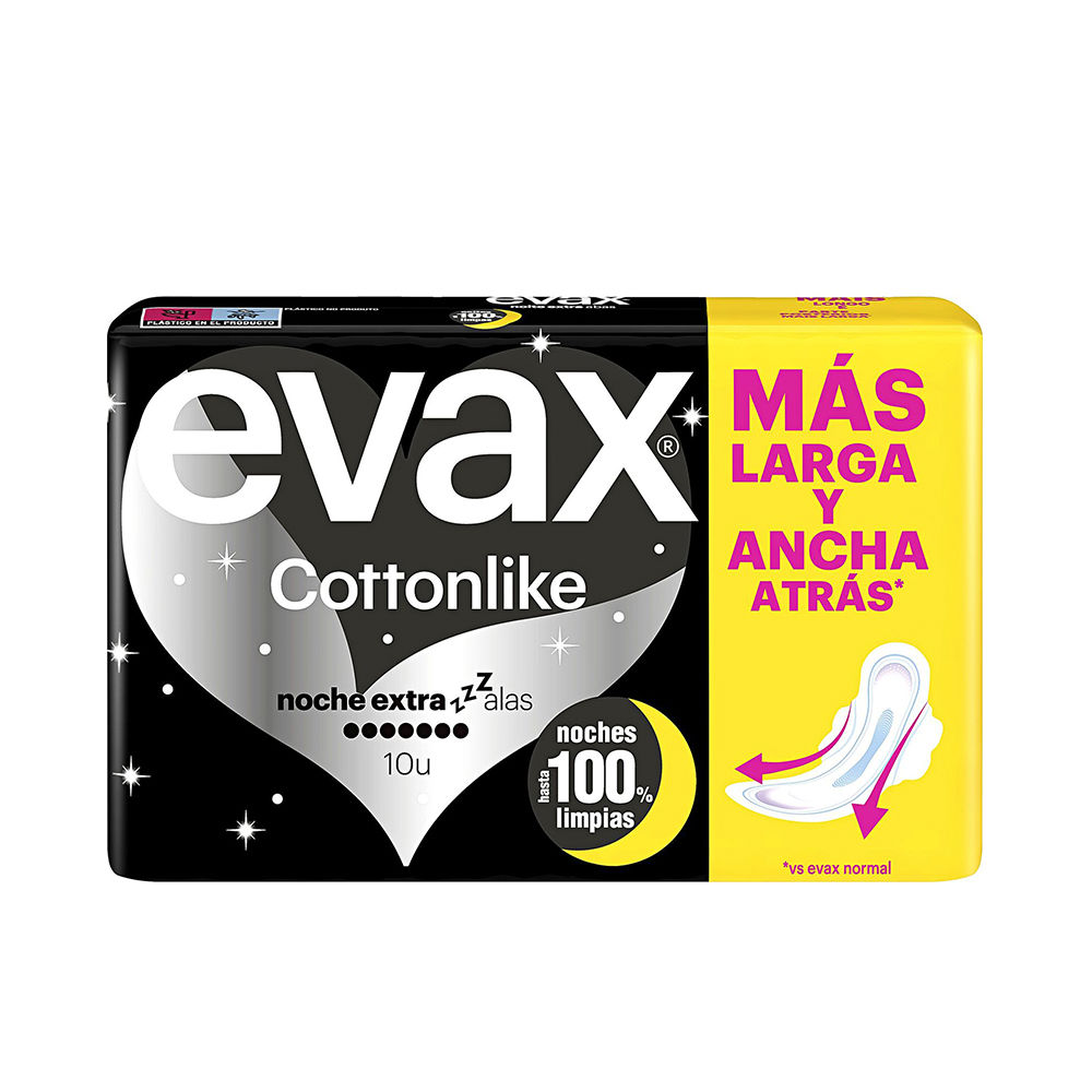 Absorventes noturnos extra com abas EVAX COTTONLIKE 10 unidades