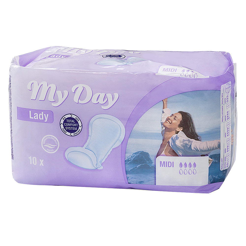 MY DAY Almofadas para incontinência midi 10 unidades