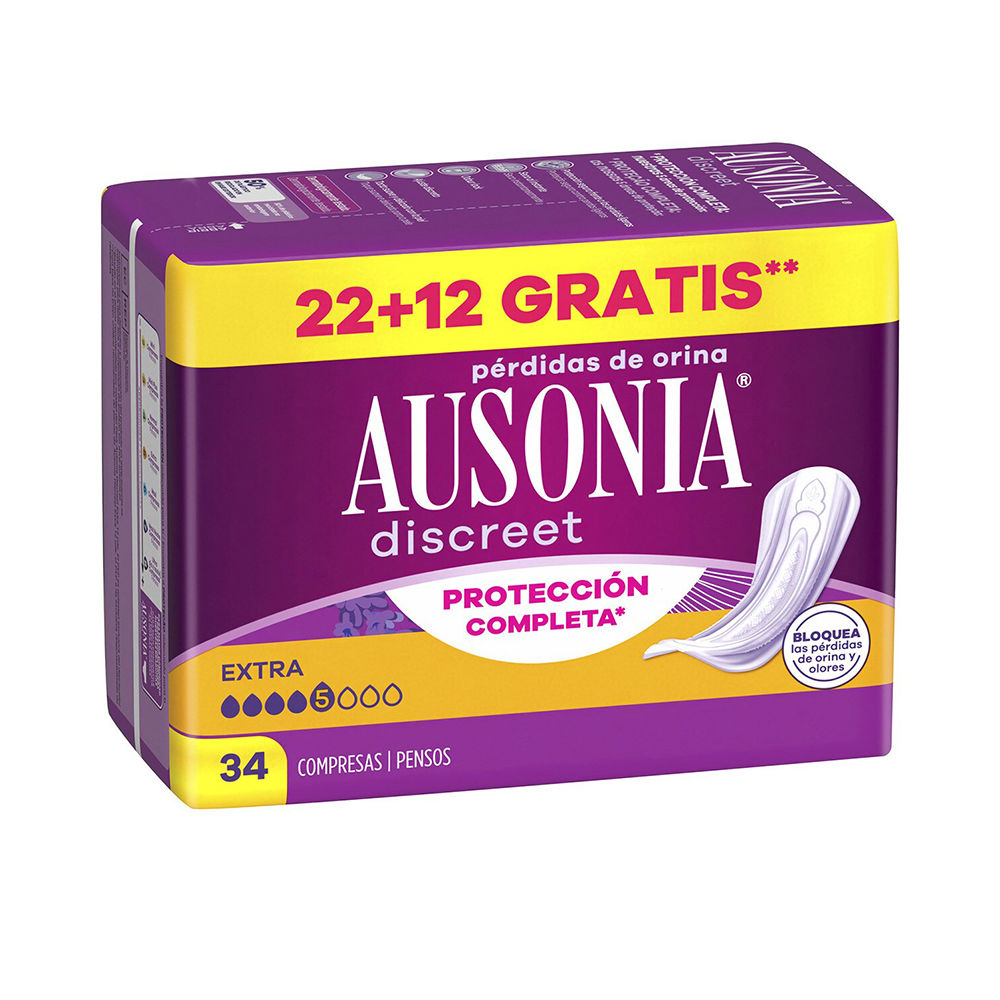Pensos higiênicos extras para incontinência AUSONIA DISCREET 34 unidades