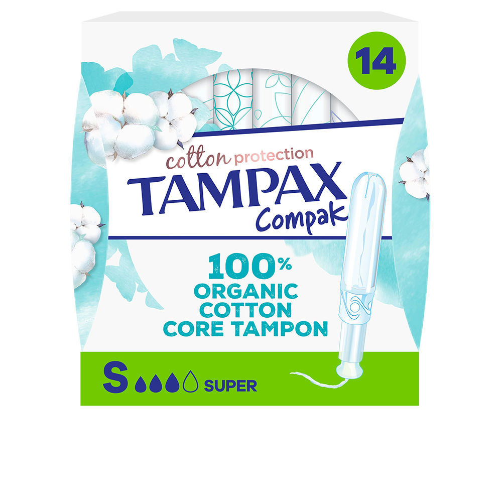 TAMPAX 100% ALGODÃO ORGÂNICO super plug 14 unidades