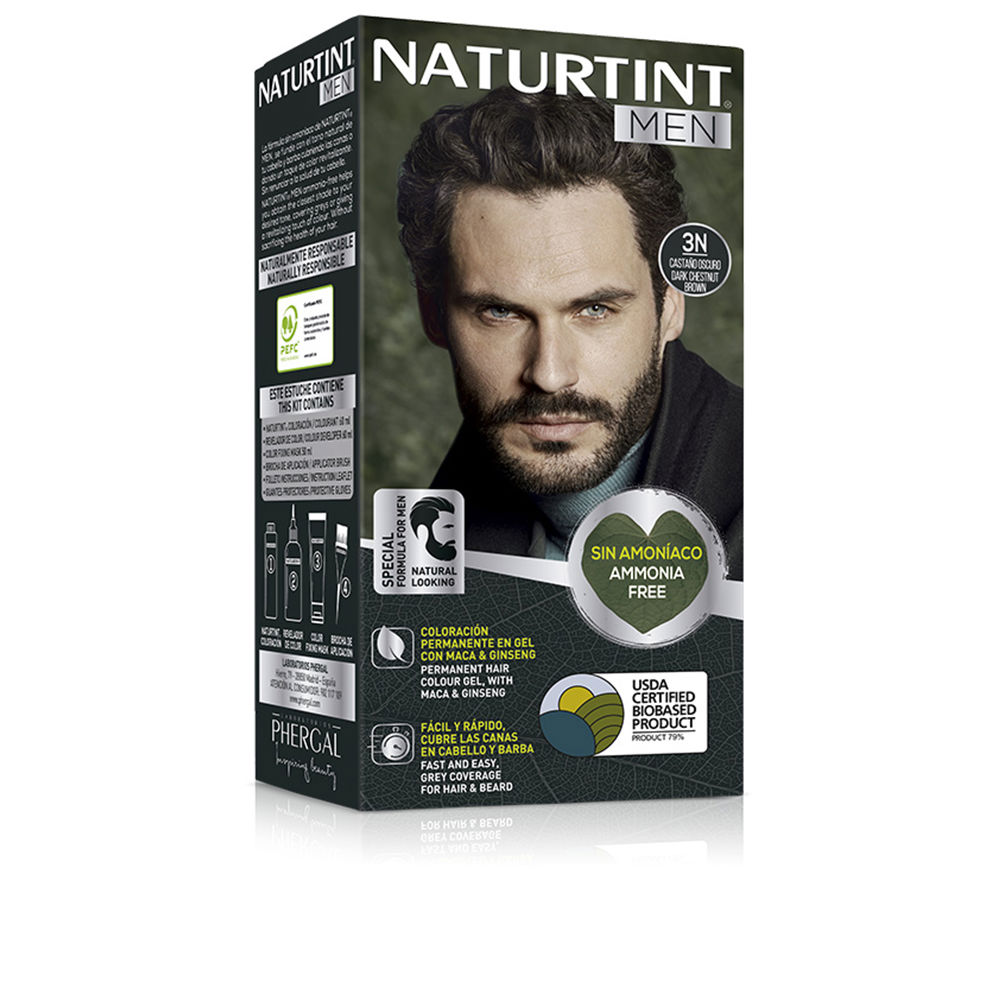 Tintura NATURTINT MEN sem amônia #3N castanho escuro 1 unidade