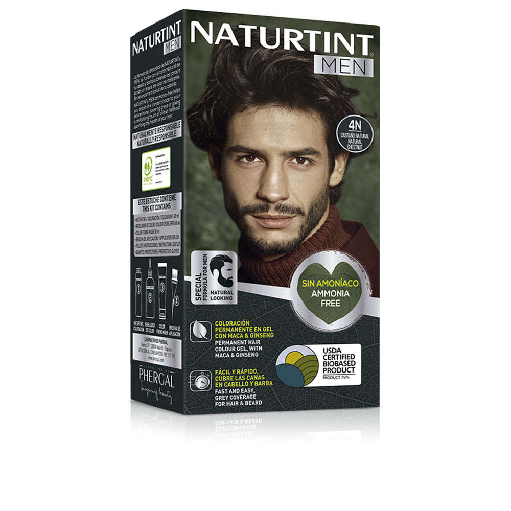 Tintura NATURTINT MEN sem amônia #4N castanho natural 1 unidade