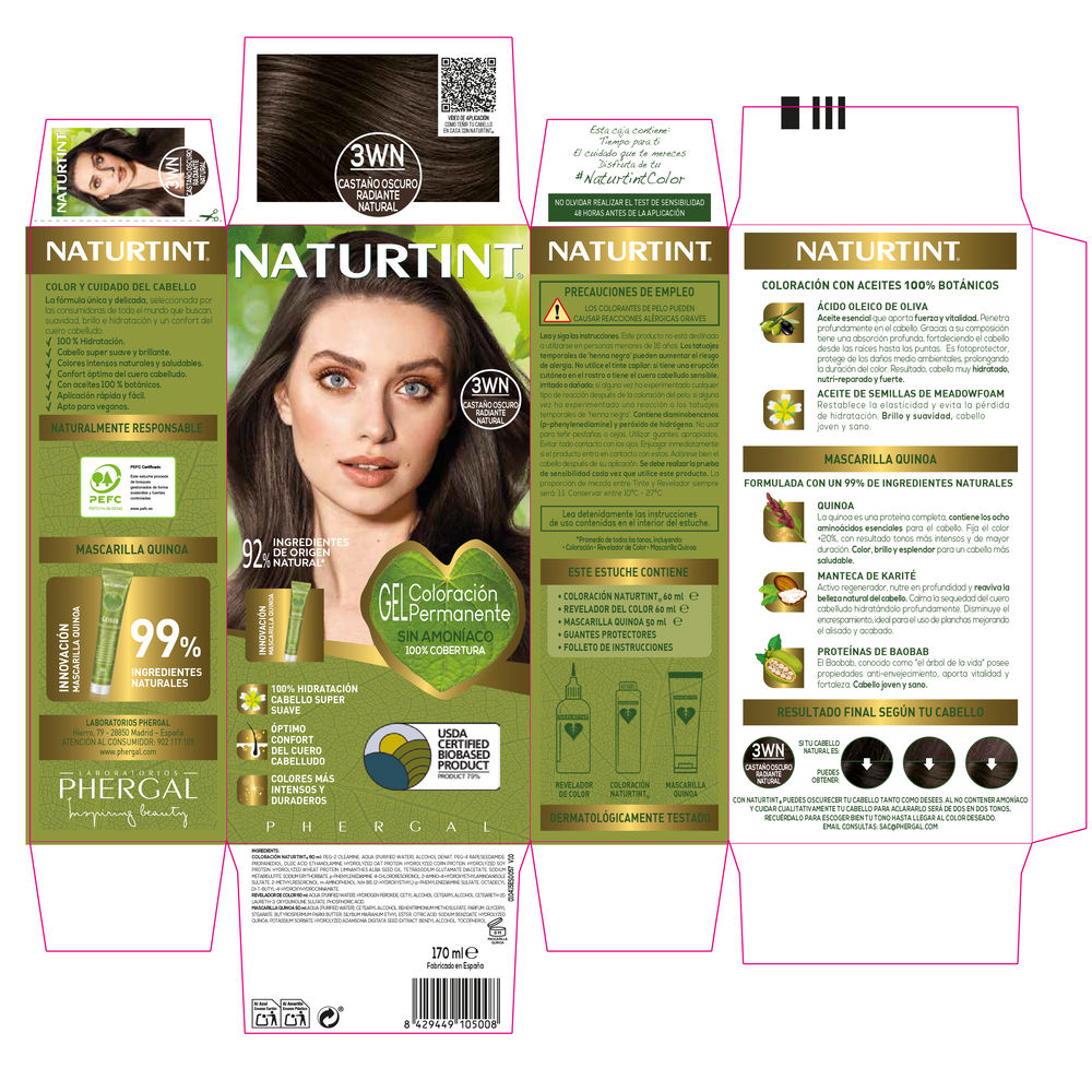 Tintura NATURTINT sem amônia #3Wn-Natural Radiant Dark Brown 170 ml