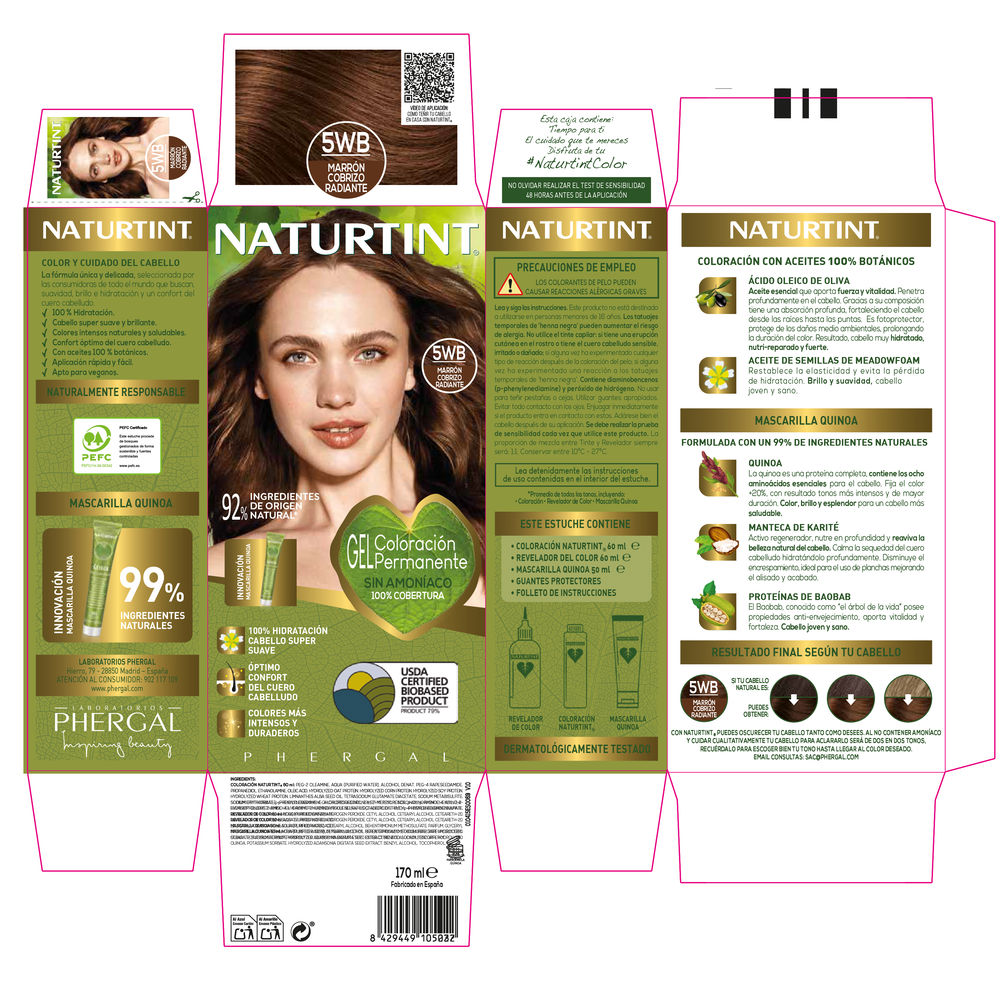 Tintura NATURTINT sem amônia #5Wb-Castanho Cobre Radiante 170 ml