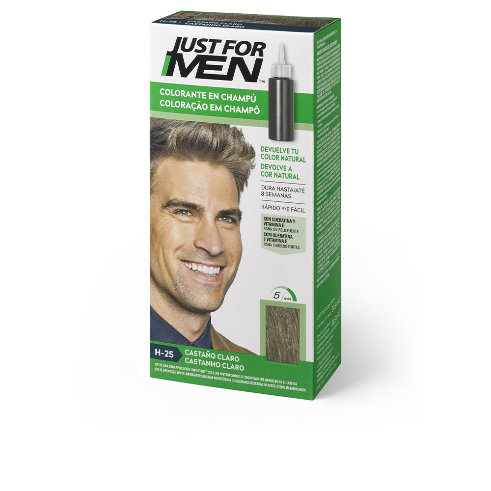 Coloração JUST FOR MEN em shampoo #castanho claro 30 ml