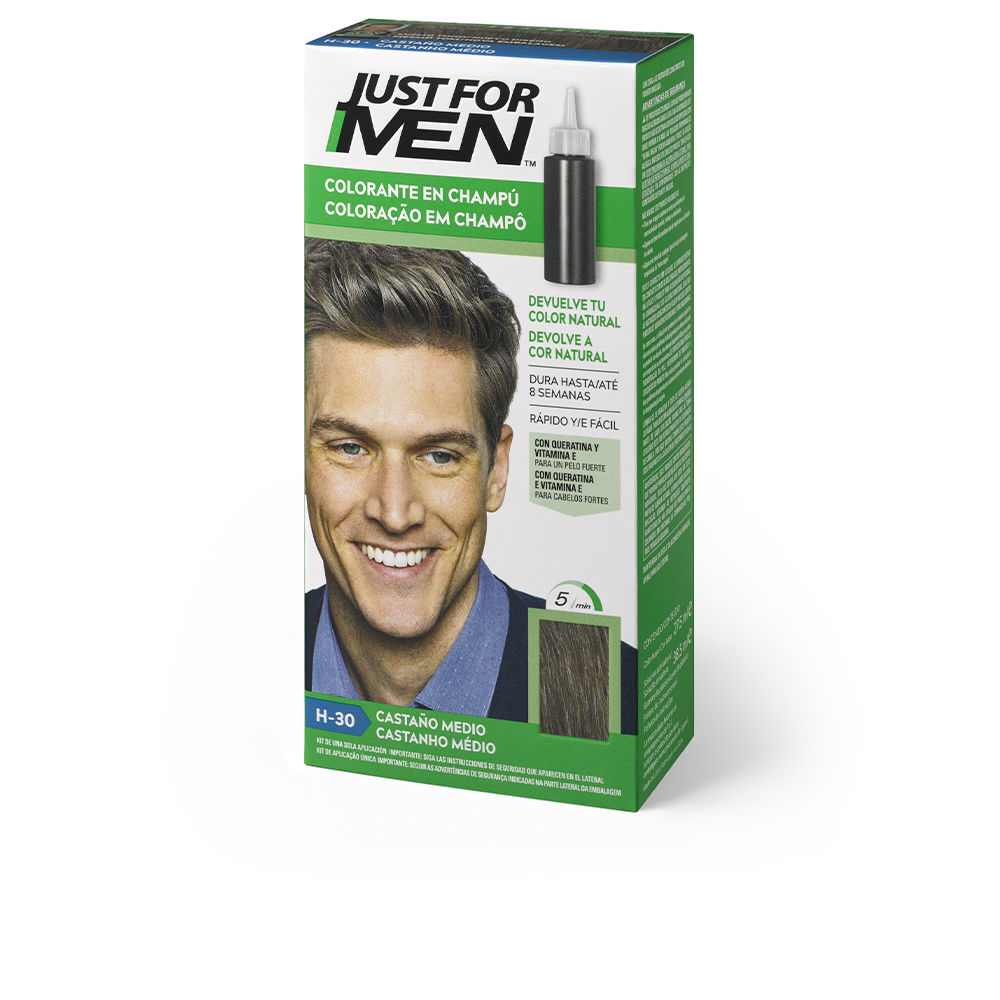 Coloração JUST FOR MEN em shampoo #castanho médio 30 ml