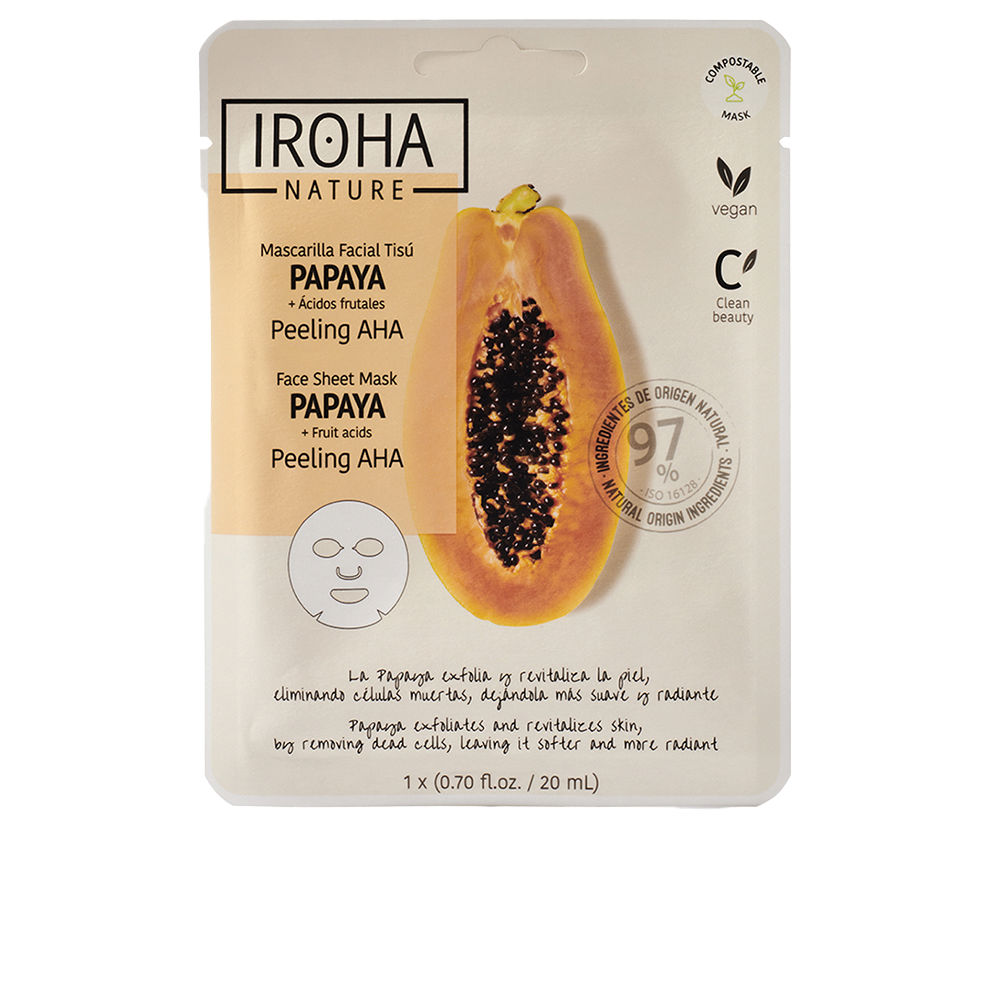 Máscara facial de tecido PAPAYA PEELING AHA 1ud