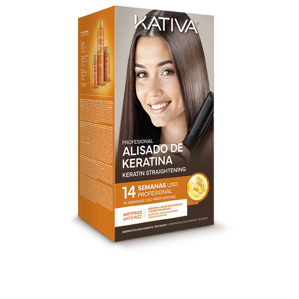 Kit de alisamento profissional com queratina brasileira KATIVA, 4 peças