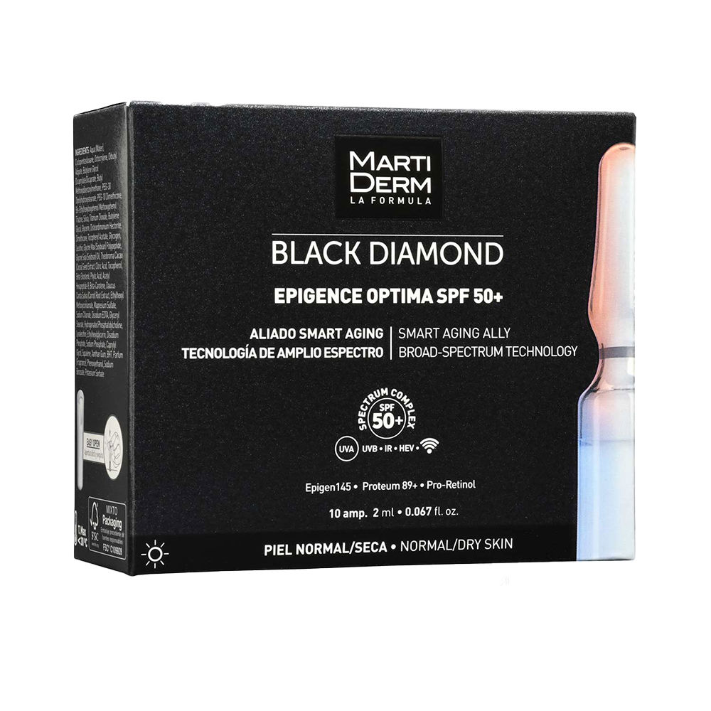 BLACK DIAMOND EPIGENCE OPTIMA ampolas para pele normal-seca FPS50+ 10 x 2 ml