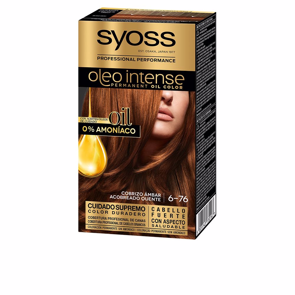 OLEO INTENSE cor de cabelo sem amônia #6.76-âmbar cobre 5 pz
