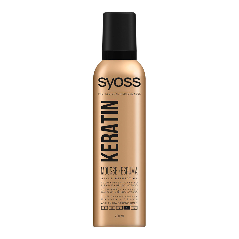 Mousse KERATIN flexível e brilhante 250 ml