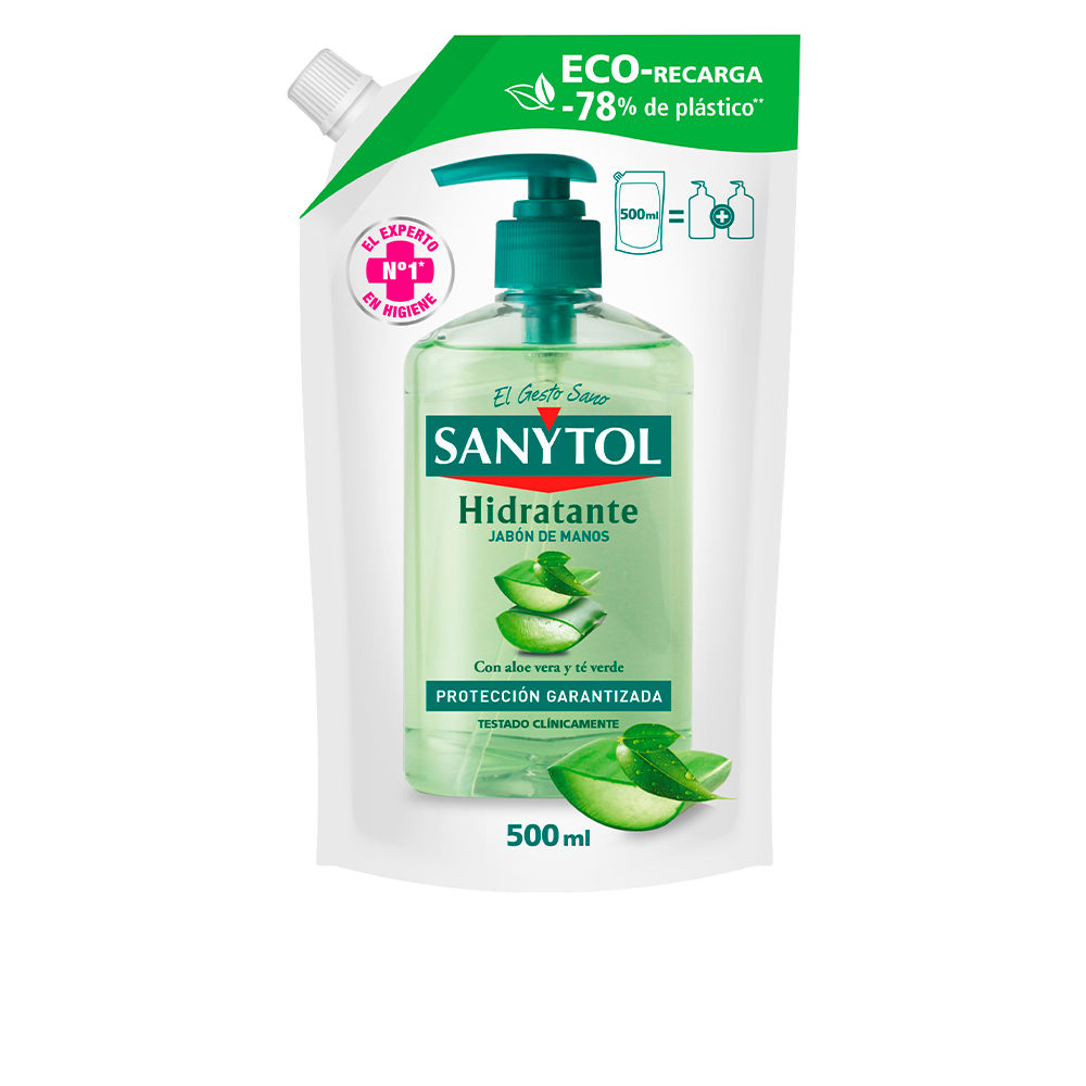 Refil de sabonete hidratante antibacteriano para as mãos SANYTOL Eco Pack 500 ml