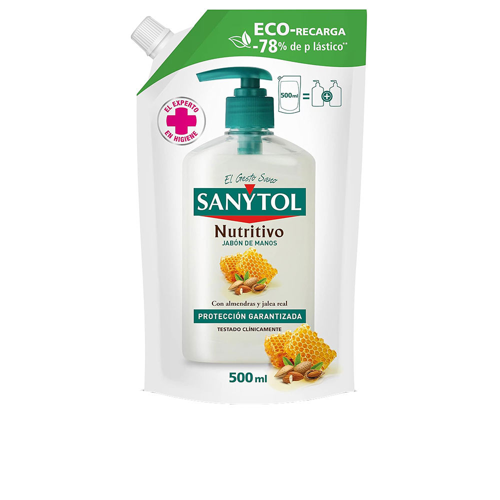 Refil de sabonete antibacteriano nutritivo para as mãos SANYTOL Eco Pack 500 ml