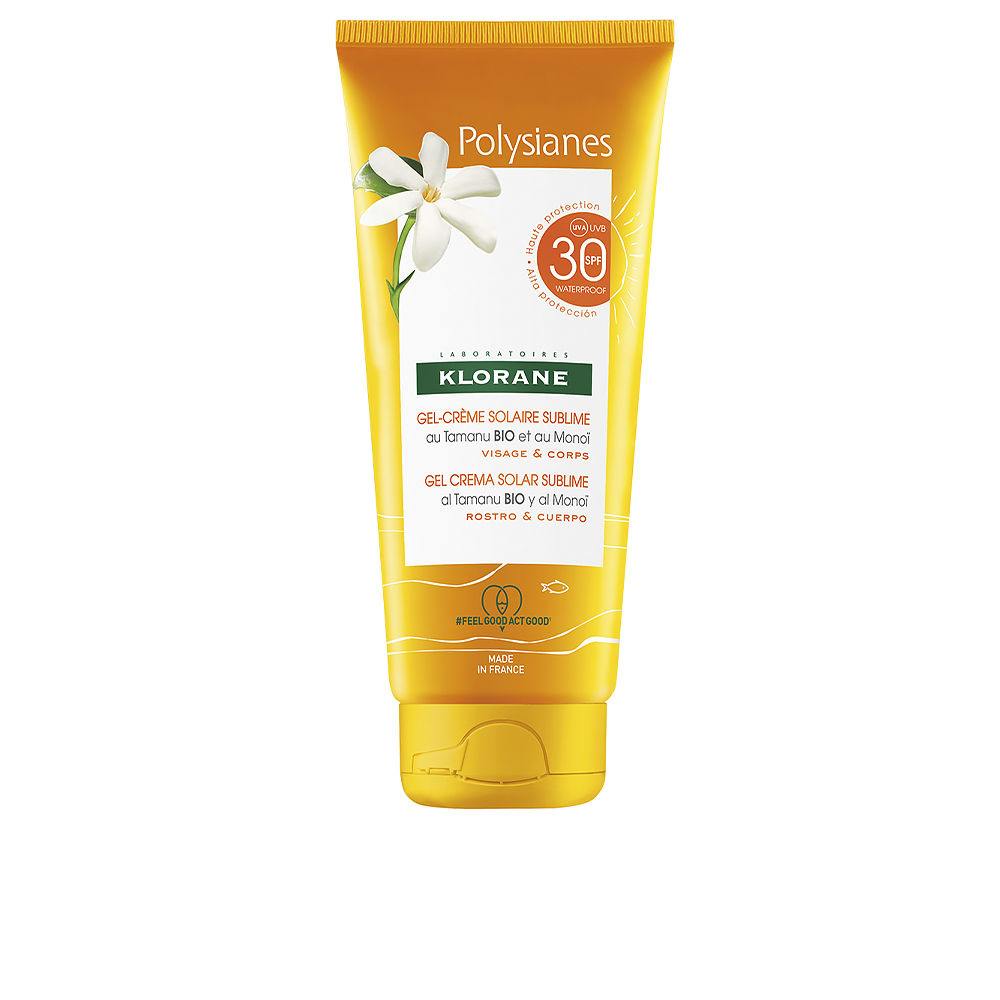 POLYSIANES MONOÏ Y TAMANU BIO gel solar rosto e corpo FPS30 200 ml