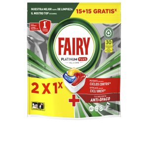 FAIRY PLATINUM PLUS LEMON pode ser lavado na máquina de lavar louça 30 cápsulas