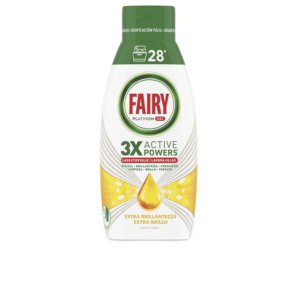 Gel de máquina de limão FAIRY PLATINUM 28 lavagens