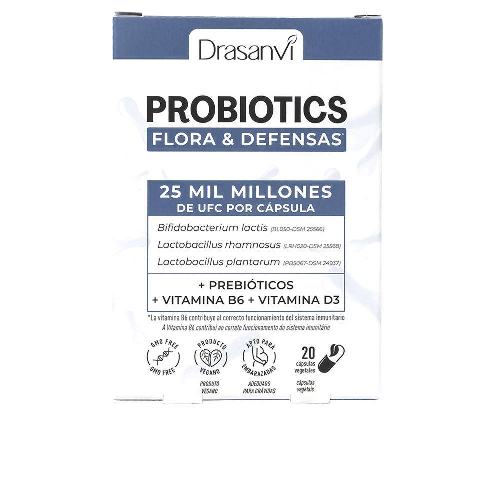 Cápsulas de PROBIÓTICOS FLORA E DEFESAS 20 u