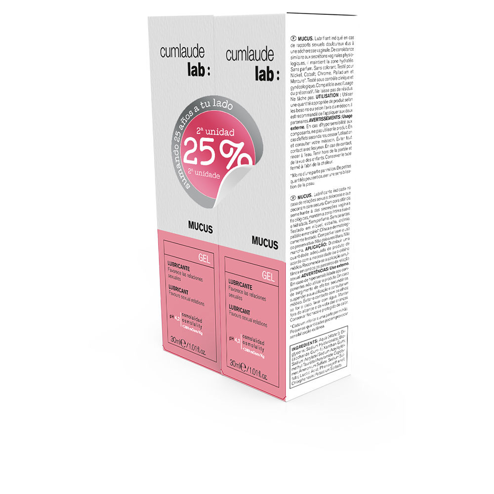 Pacote de gel lubrificante MUCUS 2 x 30 ml